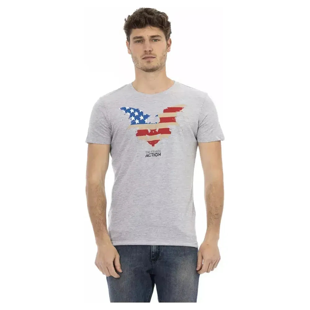 Trussardi Action Gray Cotton T-Shirt