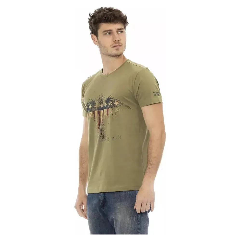 Trussardi Action Green Cotton Men T-Shirt