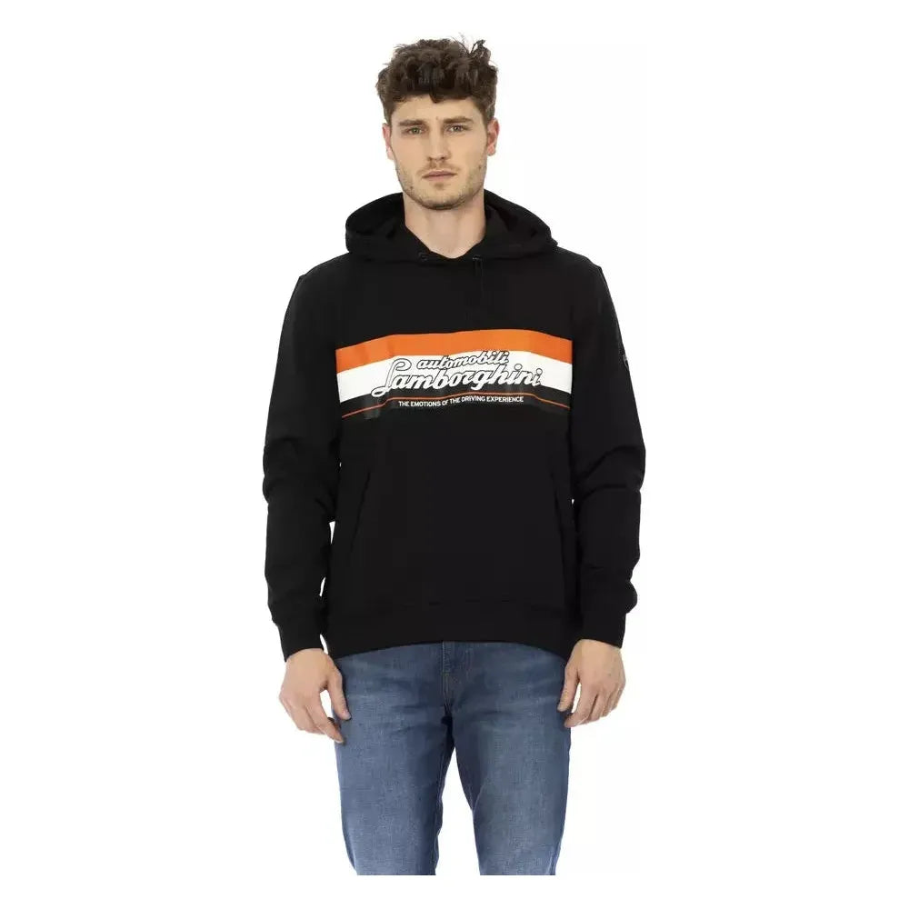 Automobili Lamborghini Black Cotton Men's Hooded Sweater