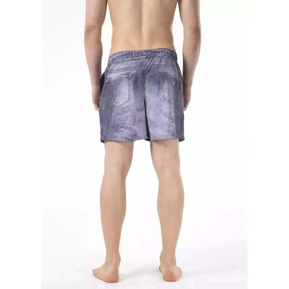Just Cavalli Blue Polyester Men Swim Short