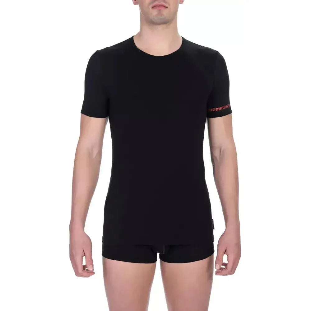 Bikkembergs Black Cotton Men T-Shirt BI-22372-S
