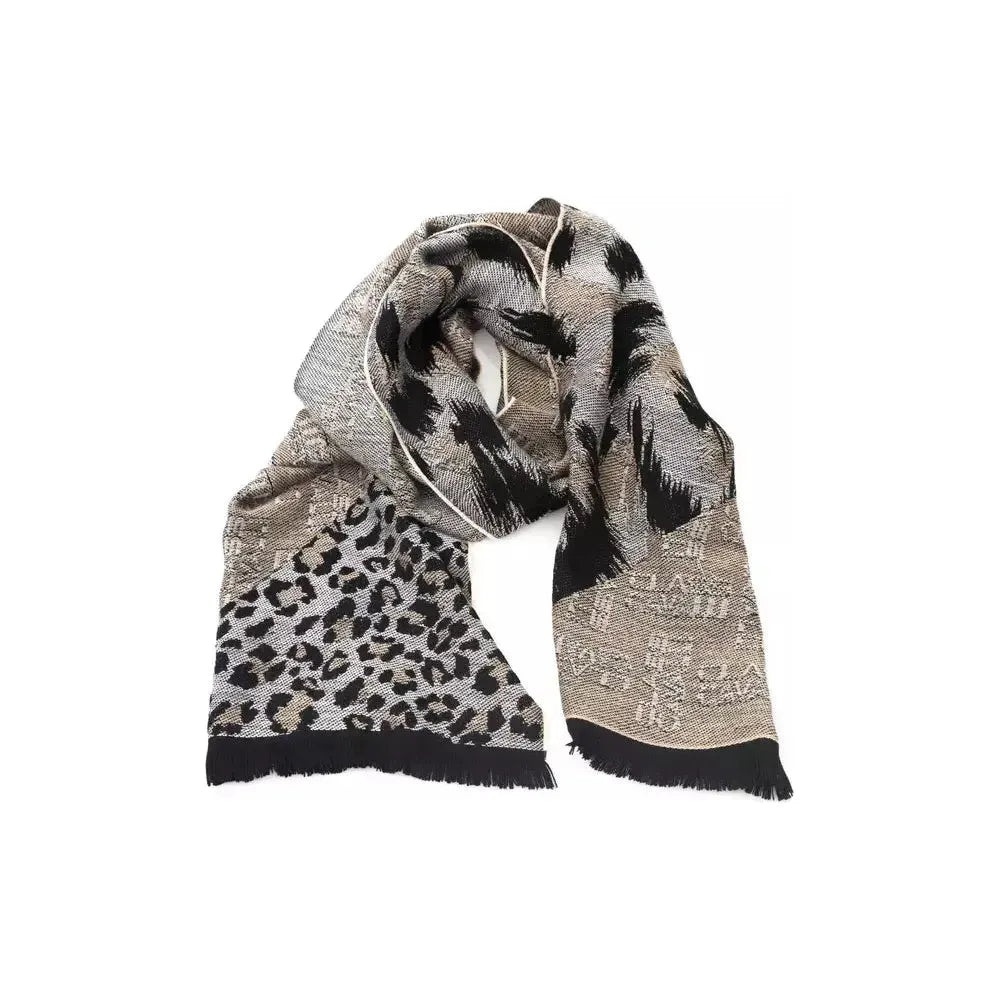 Cavalli Class Beige Wool Men Scarf Scarves