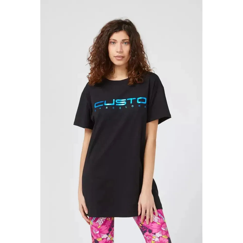 Custo Barcelona Blue Cotton Women T-Shirt CU-22184-S