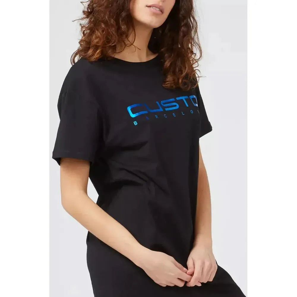 Custo Barcelona Blue Cotton Women T-Shirt CU-22184-S