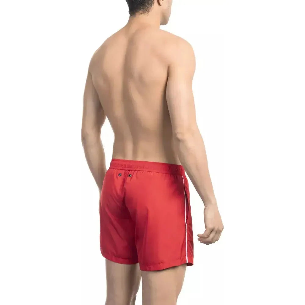 Bikkembergs Red Polyester Men Swim Short