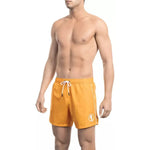Bikkembergs Orange Polyester Men Swim Short Bikkembergs Tan