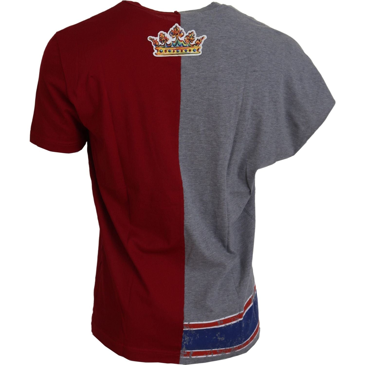 Dolce & Gabbana Red Gray Two Model DG Angel Crewneck  T-shirt