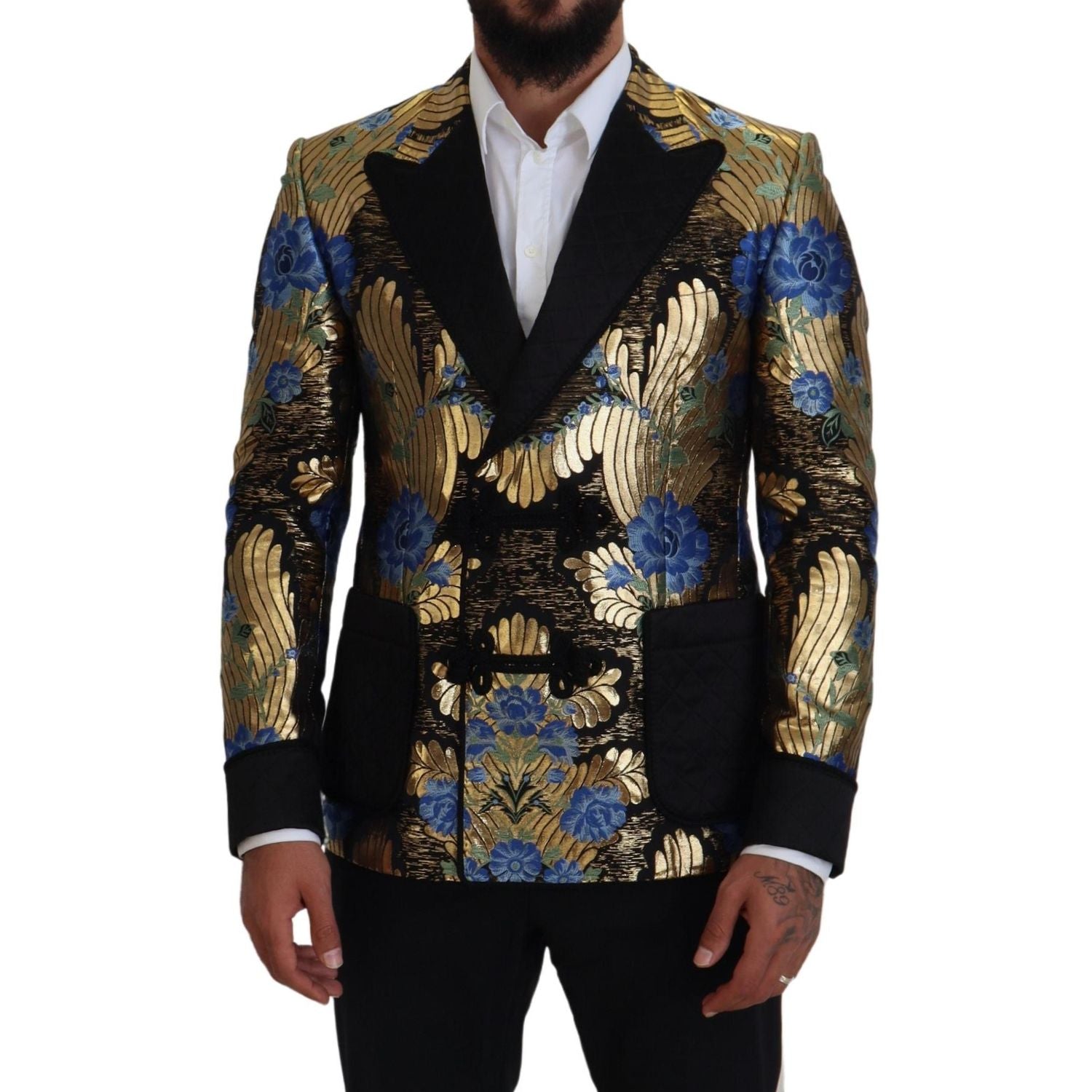 Dolce & Gabbana Gold Lurex Double Breasted Jacket Blazer