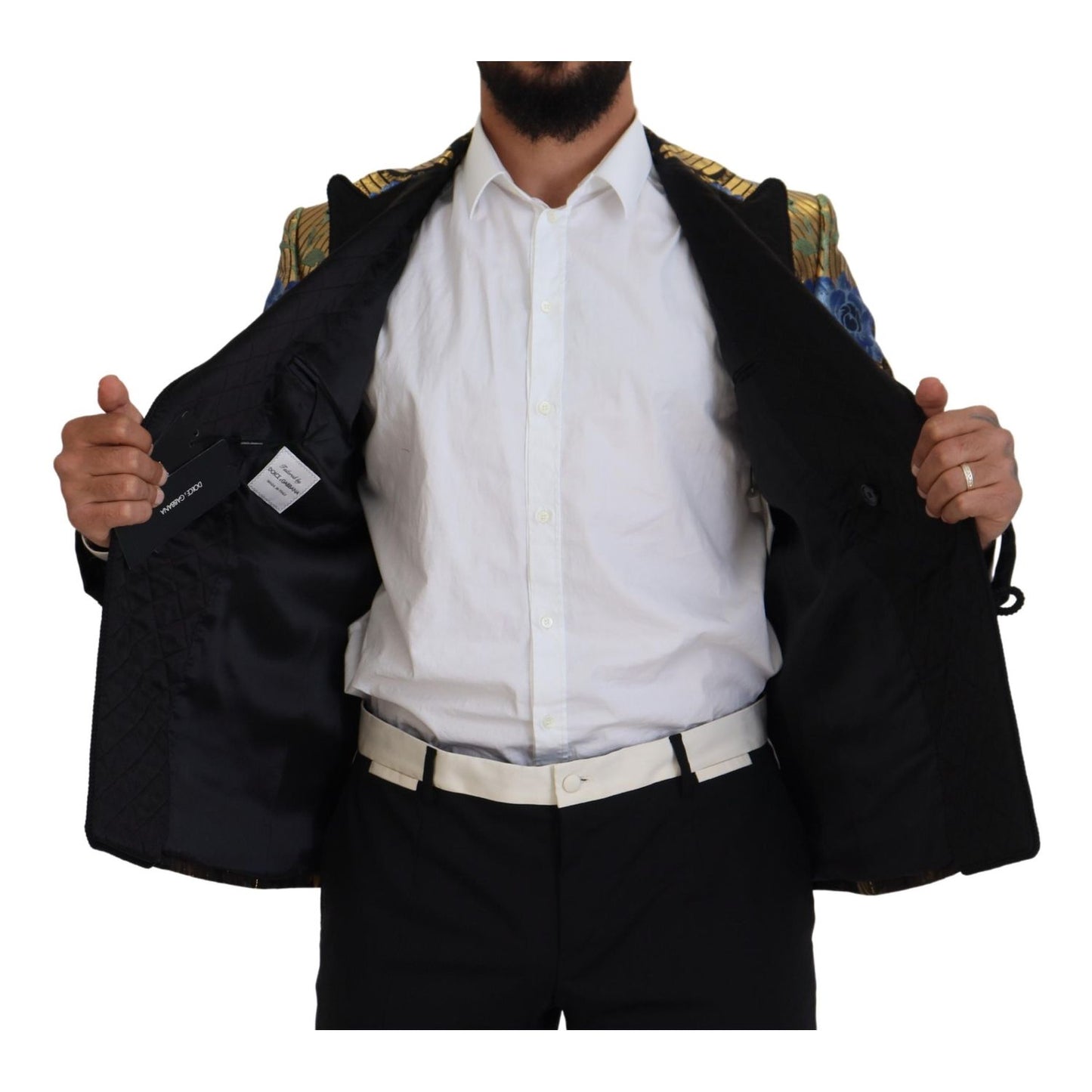 Dolce & Gabbana Gold Lurex Double Breasted Jacket Blazer