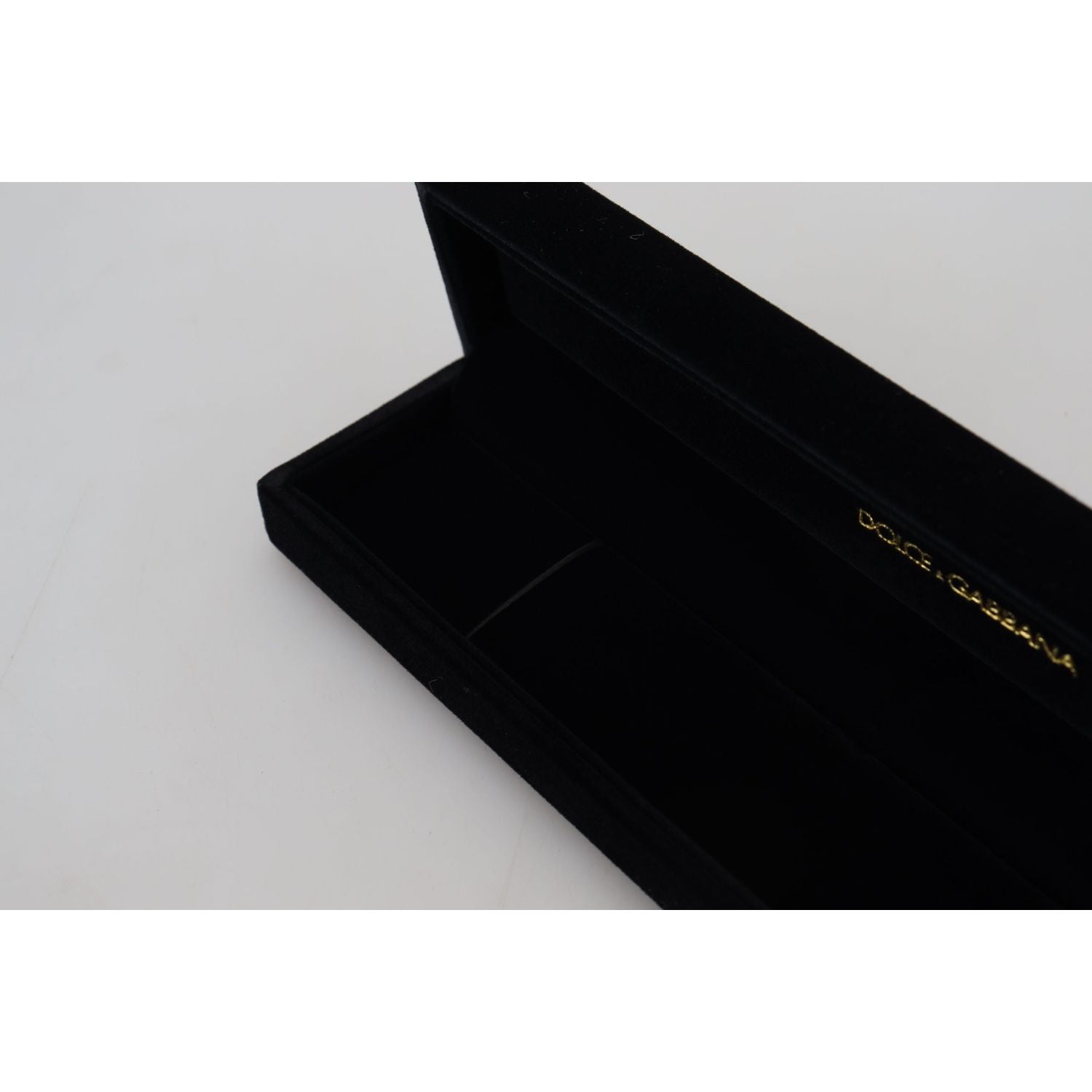 Dolce & Gabbana Black Velvet Logo Plaque Storage Bracelet Jewelry Box