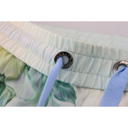 Dolce & Gabbana White Floral Printed Men Jogger Pants