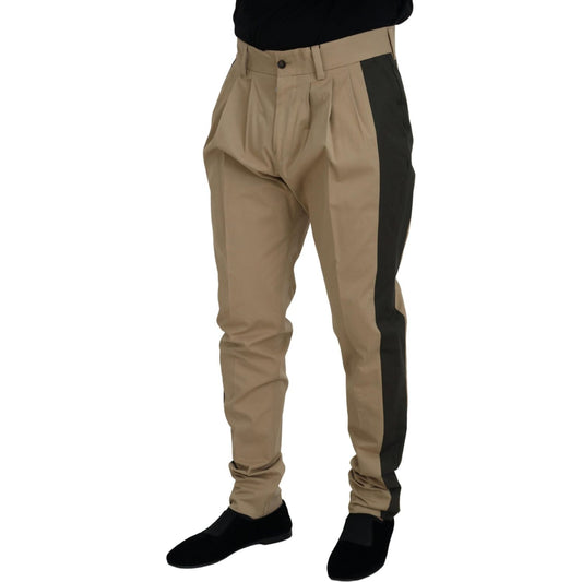 Dolce & Gabbana Elegant Bi-Color Cotton Stretch Pants Dolce & Gabbana Dim Gray
