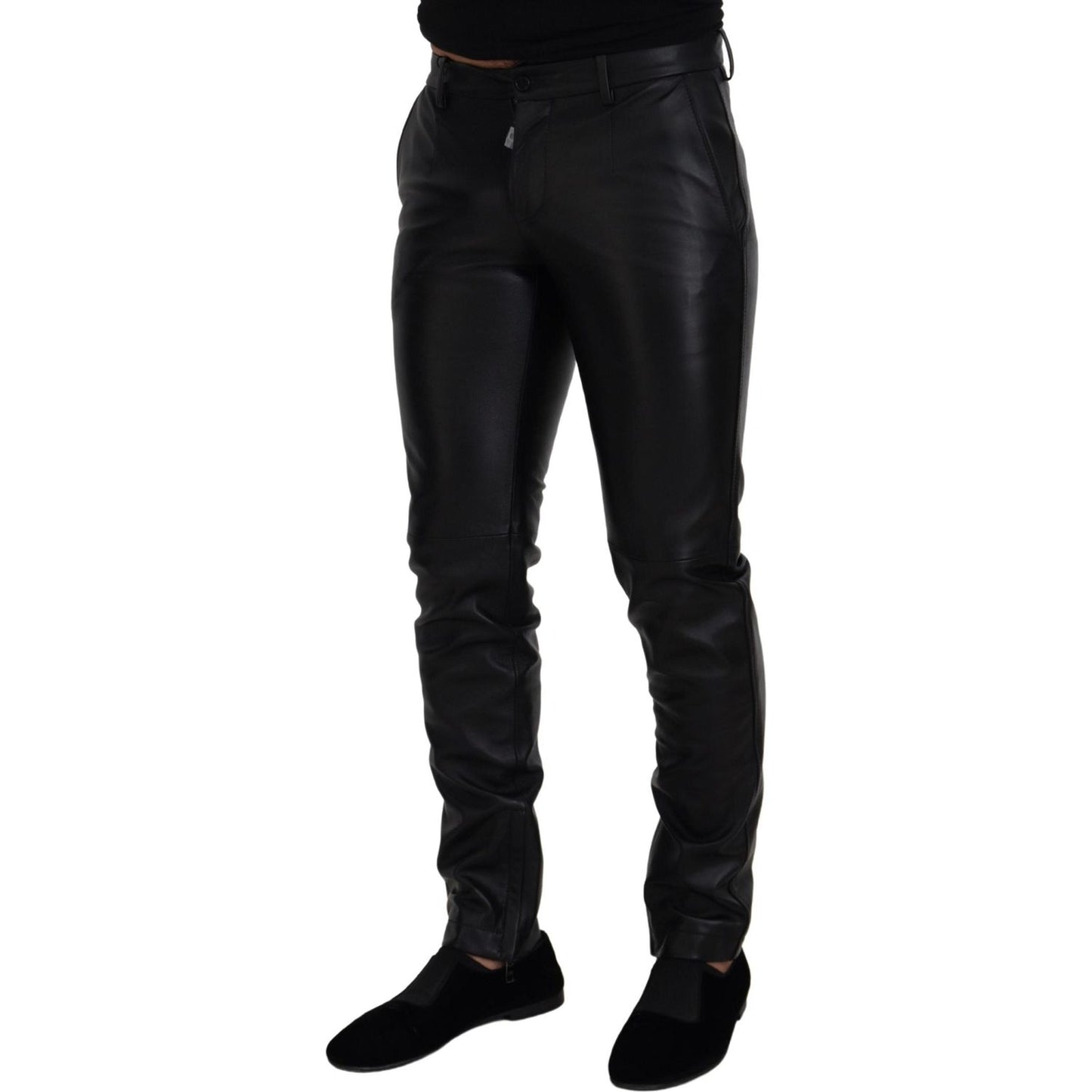 Dolce & Gabbana Black Shiny Stretch Skinny Pants PAN73327 - 46