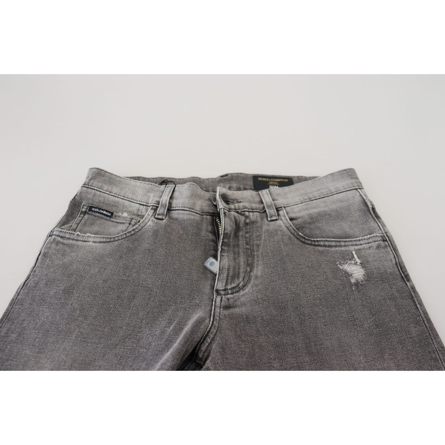 Dolce & Gabbana Grey Washed Cotton Skinny Denim Jeans PAN73362 - 44