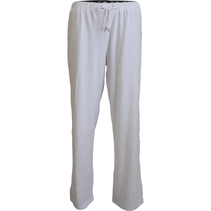 John Galliano White Cotton Logo Loose Men Pants