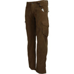 Ermanno Scervino Brown Cotton Corduroy Cargo Pants