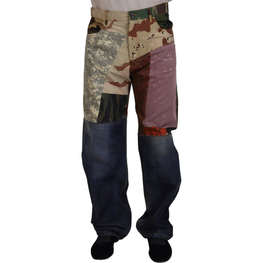 Dolce & Gabbana Patchwork Denim Rich Silk Blend Jeans Dolce & Gabbana Black