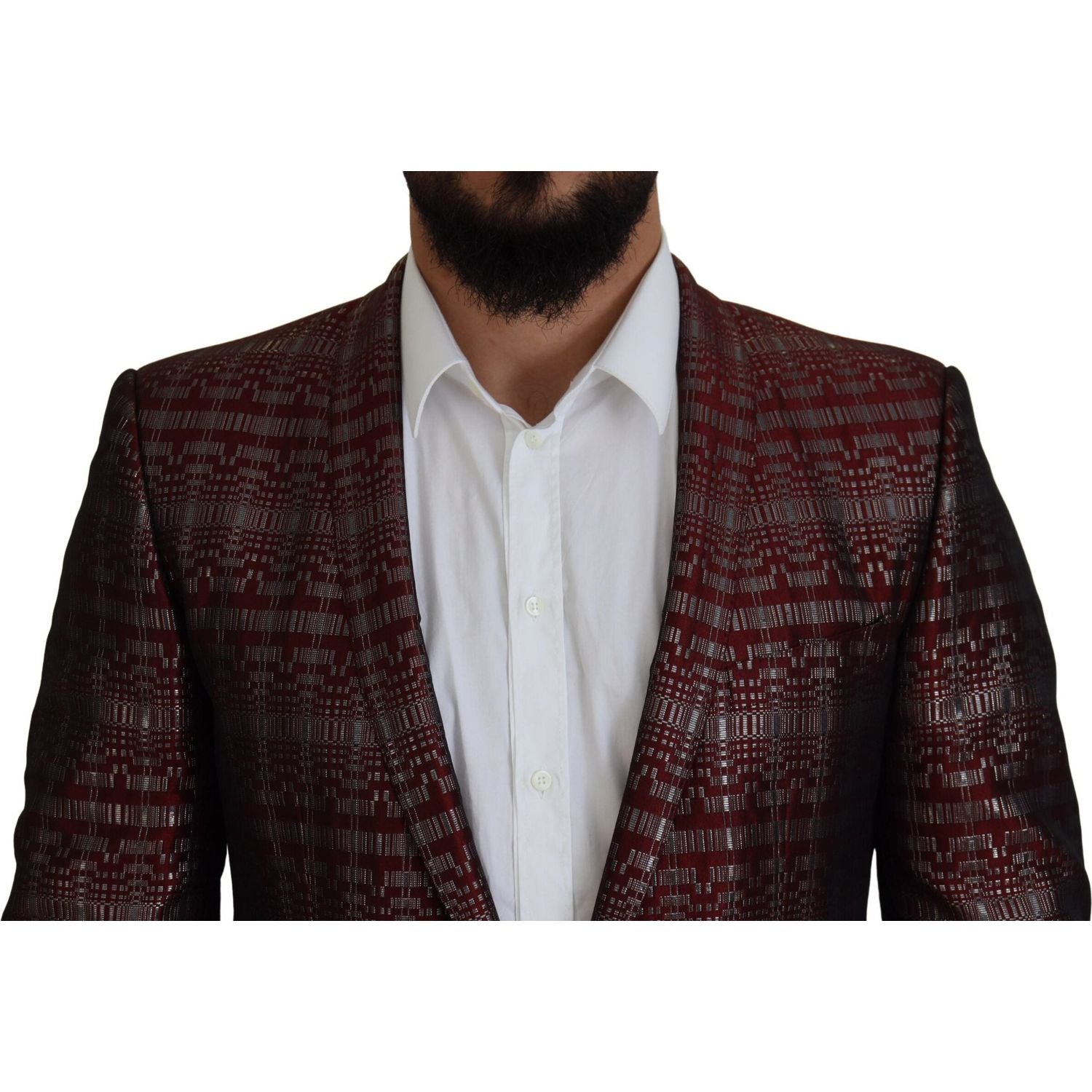 Dolce & Gabbana Bordeaux Silver GOLD Slim Fit Suit