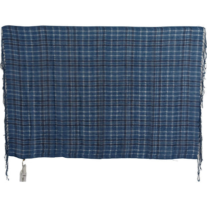 Costume National Blue Linen Shawl Foulard Fringes Scarf