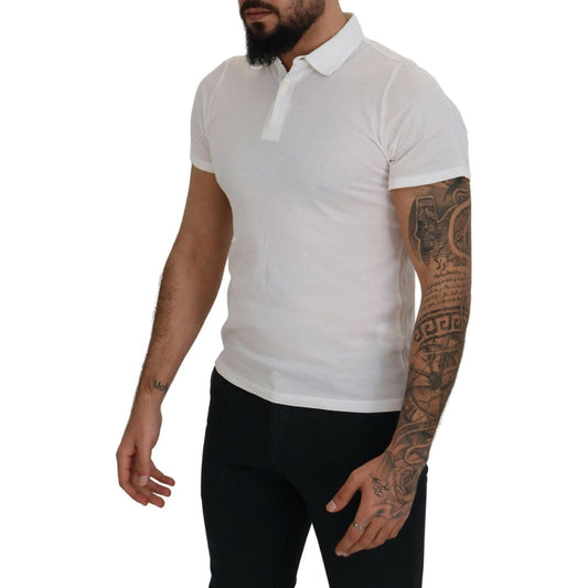 FRADI White Cotton Collared Short Sleeves Polo T-shirt TSH8223 - 46