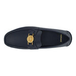 Versace Elegant Navy Blue Calf Leather Loafers 8054712178252