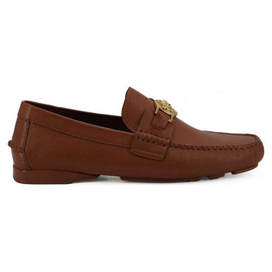 Versace Elegant Medusa-Embossed Leather Loafers