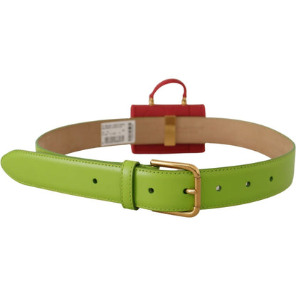 Dolce & Gabbana Green Leather Devotion Heart Micro Bag Headphones Belt
