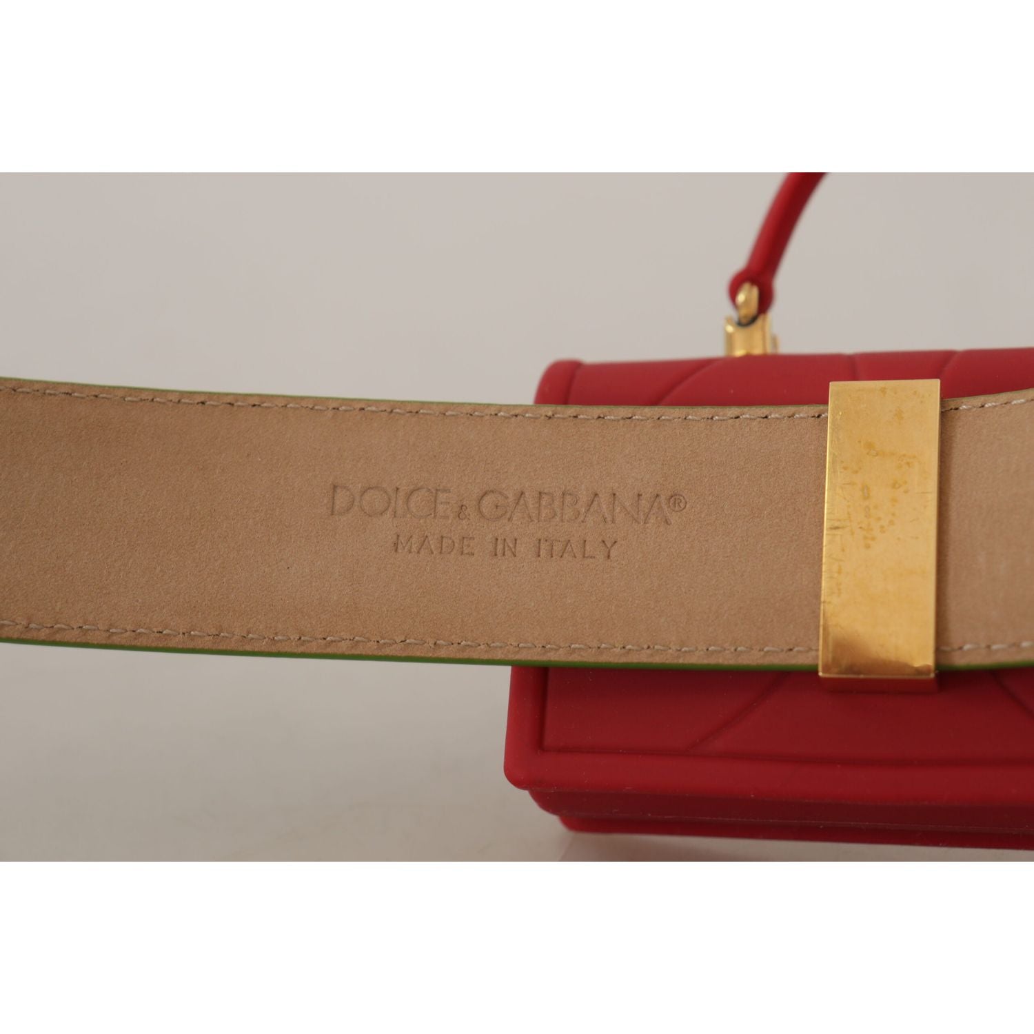 Dolce & Gabbana Green Leather Devotion Heart Micro Bag Headphones Belt