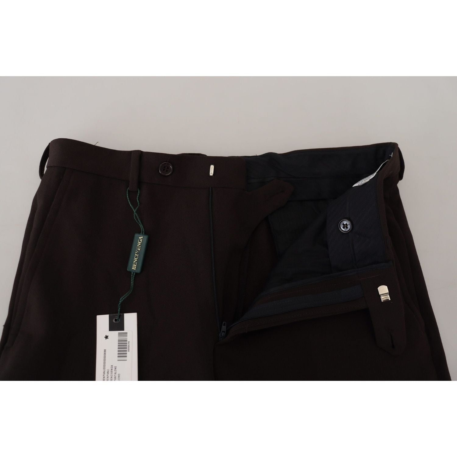 BENCIVENGA Brown Straight Fit Formal Men Pants