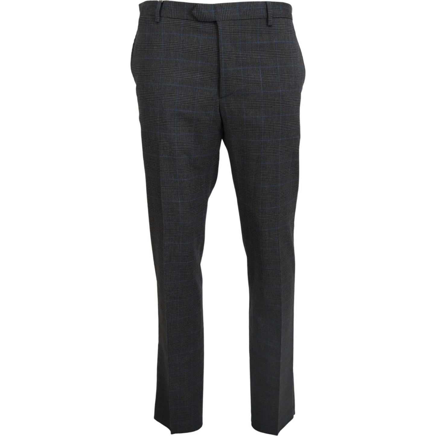 BENCIVENGA Gray Checkered Wool Dress Formal Pants PAN74055 - 54