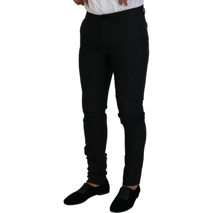Dolce & Gabbana Black Polyester Men 2 Piece MARTINI Suit