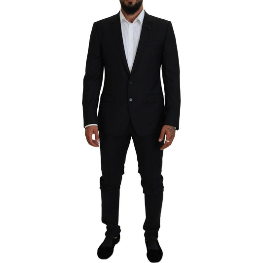 Dolce & Gabbana Sleek Black Two-Piece Wool Martini Suit KOS2136 - 50