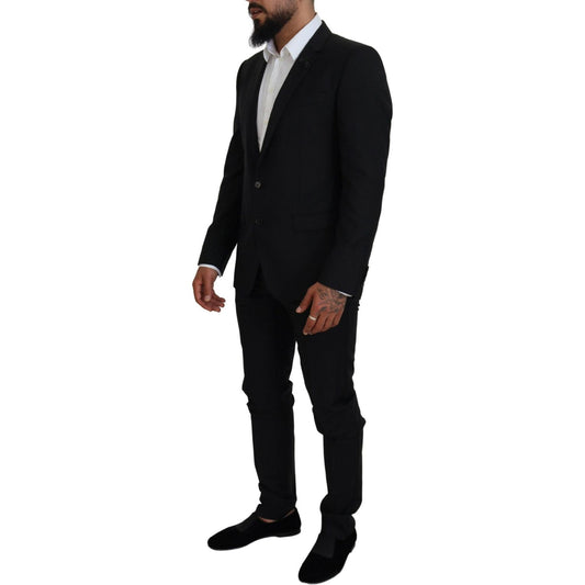 Dolce & Gabbana Sleek Black Two-Piece Wool Martini Suit KOS2136 - 50