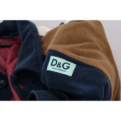 Dolce & Gabbana Multicolor Cotton Collared Pullover Sweater