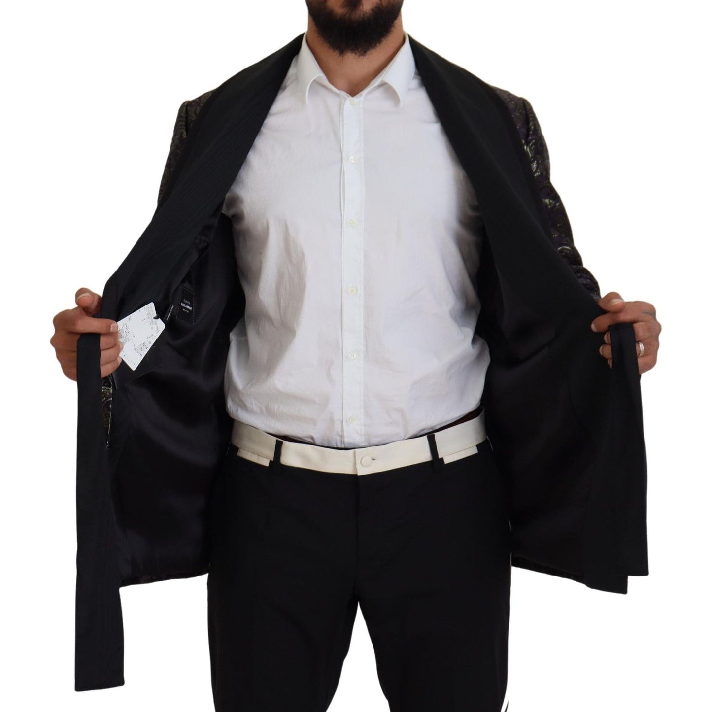 Dolce & Gabbana Gold Purple Baroque Jacket Blazer Robe