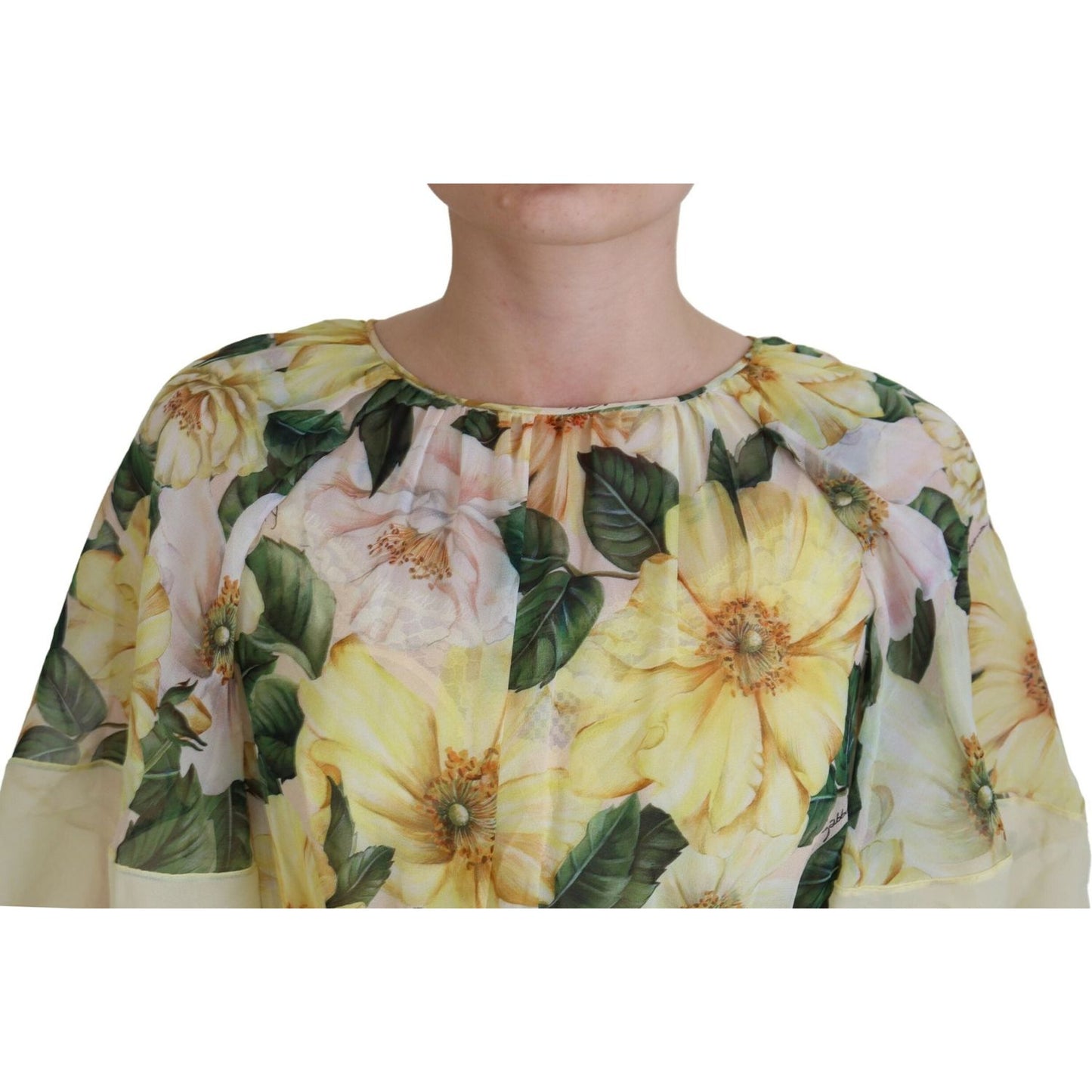 Dolce & Gabbana Multicolor Silk Floral Print Long Maxi Dress