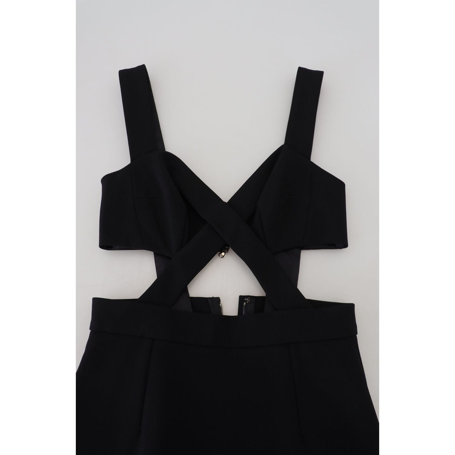 Dolce & Gabbana Black Viscose Bodycon Sheath Midi Dress