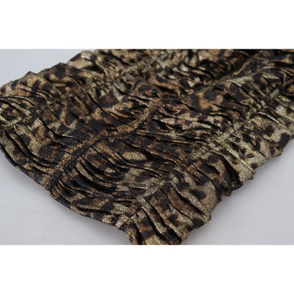 Dolce & Gabbana Multicolor Leopard Bodycon Sheath Midi Dress