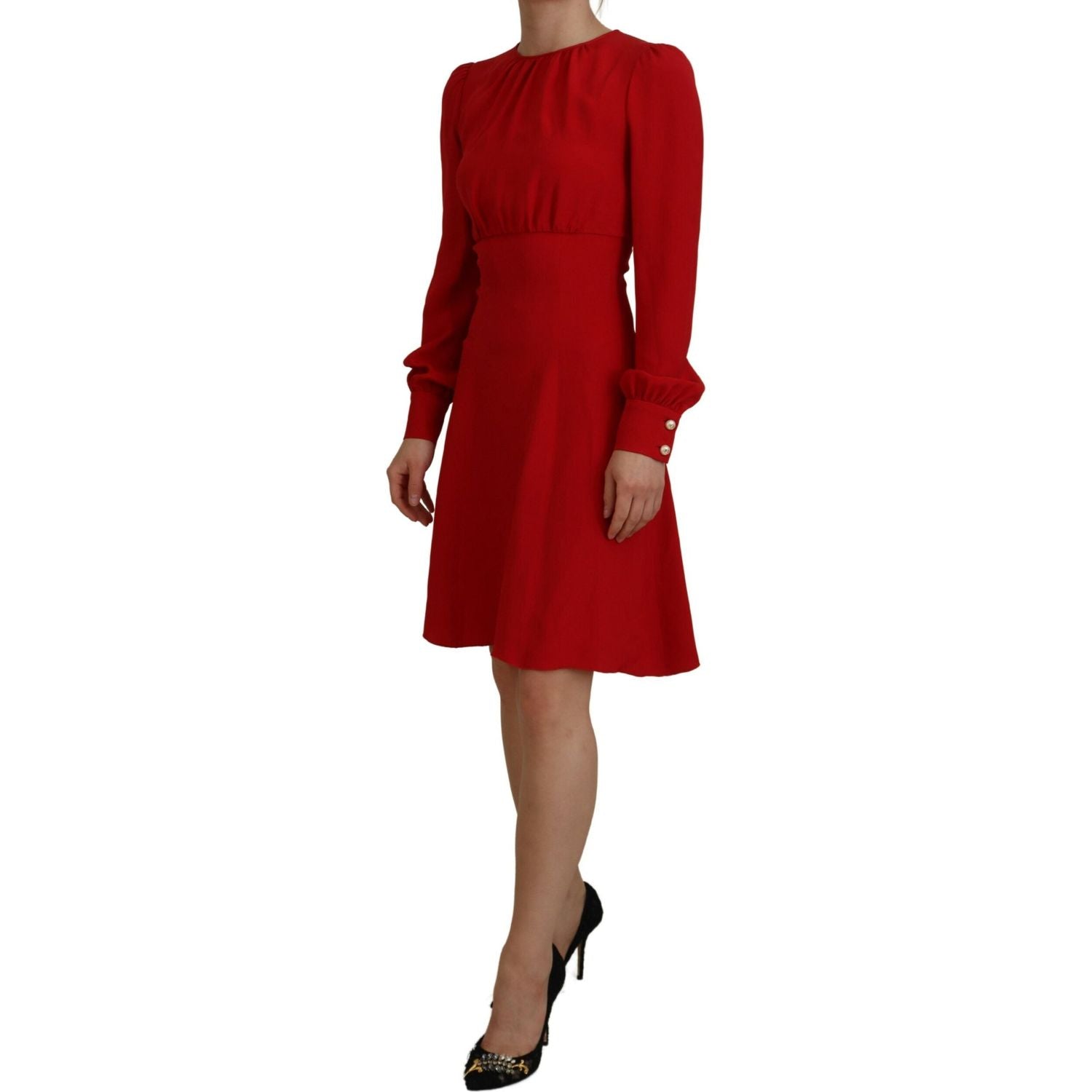 Dolce & Gabbana Red Silk Sheath A-line Knee Length Dress