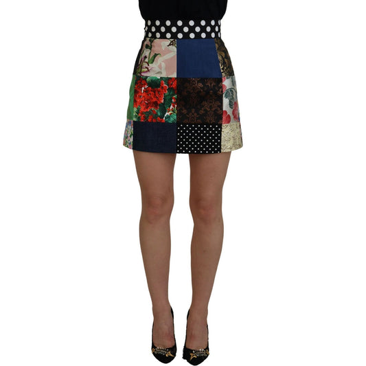 Dolce & Gabbana Multicolor Majolica Patchwork Mini Skirt SKI1915 - 38
