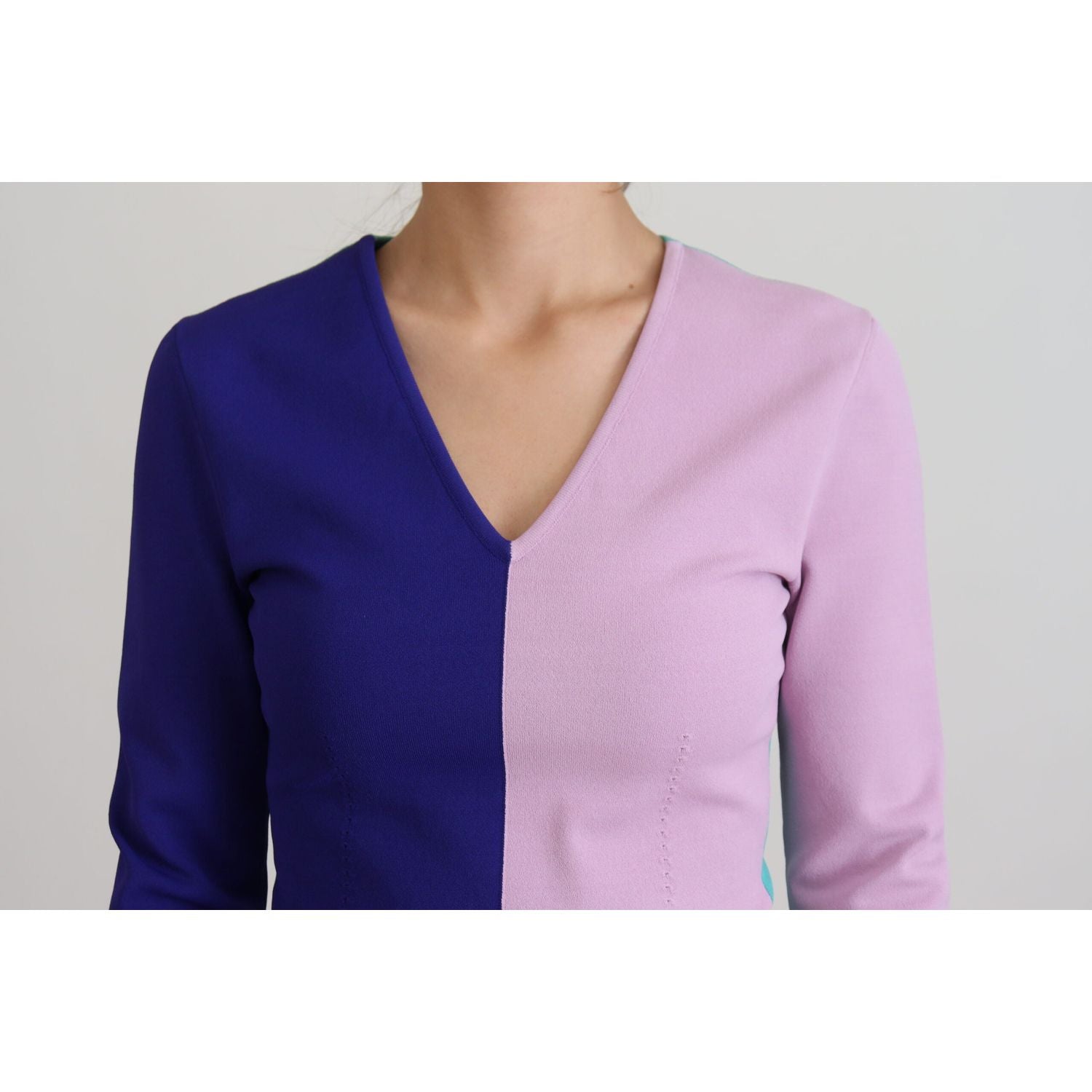 Dolce & Gabbana Multicolor V-neck Viscose Long Sleeves Sweater