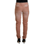 Acht Pink Mid Waist Slim Fit Women Casual Pants PAN71193- 40