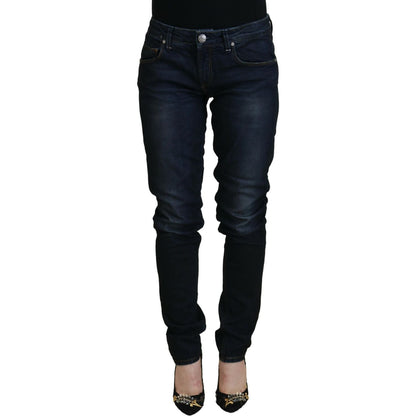 Acht Blue Cotton Skinny Low Waist Women Casual Denim Jeans