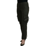 Ermanno Scervino Green Lace Up Leg Women Tapered Pants