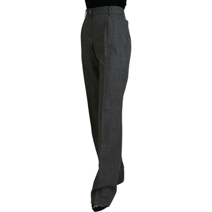 Dolce & Gabbana Gray High Waist Women Wool Pants