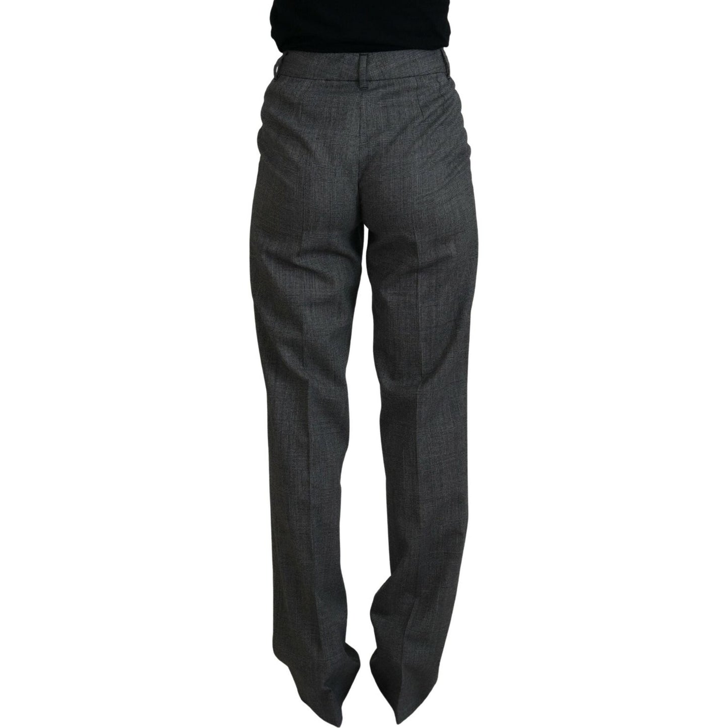 Dolce & Gabbana Gray High Waist Women Wool Pants