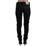 John Galliano Black Cotton Mid Waist Skinny Slim Fit Denim Jeans PAN74695- 28