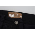 John Galliano Black Cotton Mid Waist Skinny Slim Fit Denim Jeans PAN74695- 28