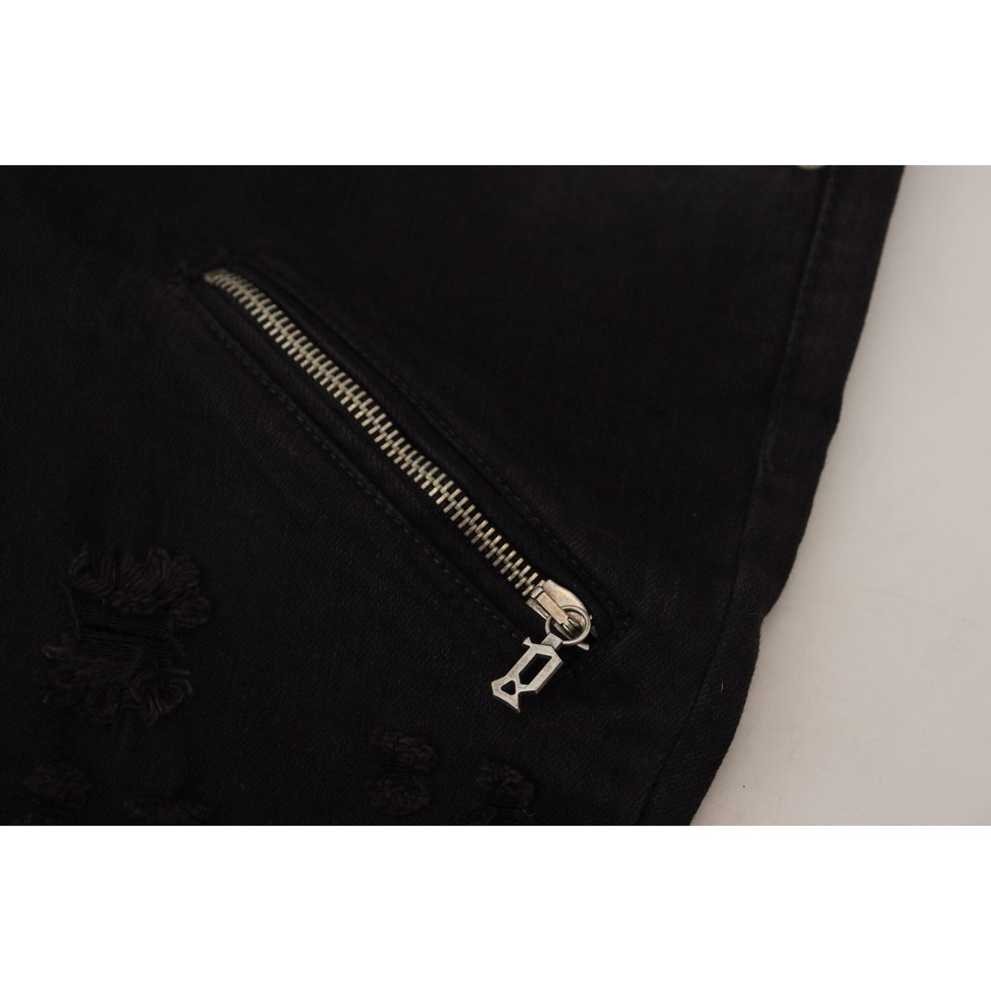 John Galliano Black Cotton Mid Waist Skinny Slim Fit Denim Jeans PAN74695- 28