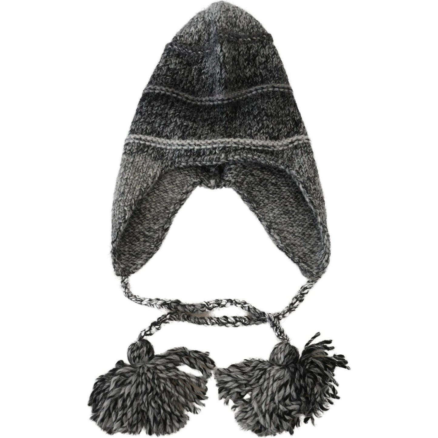 Dolce & Gabbana Gray Warm Fleece Ear Flaps Knit Beanie Hat